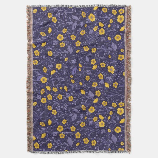 Buttercups, geel en violet deken (Voorkant Verticaal)