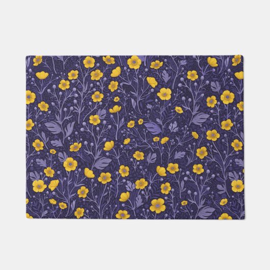 Buttercups, geel en violet deurmat (Voorkant)