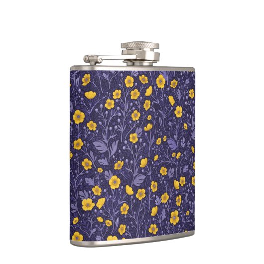 Buttercups, geel en violet heupfles (Rechts)