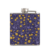 Buttercups, geel en violet heupfles (Achterkant)