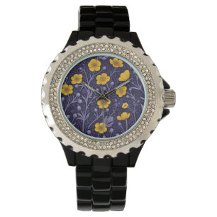 Buttercups, geel en violet horloge