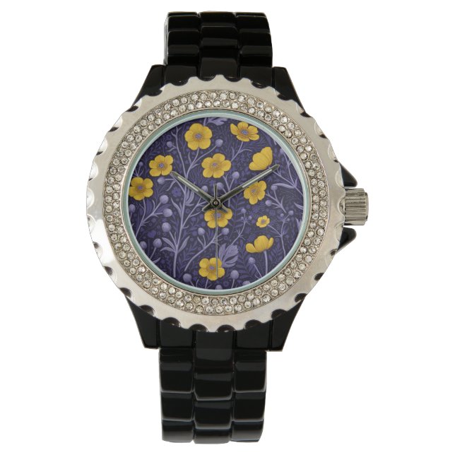 Buttercups, geel en violet horloge (Voorkant)