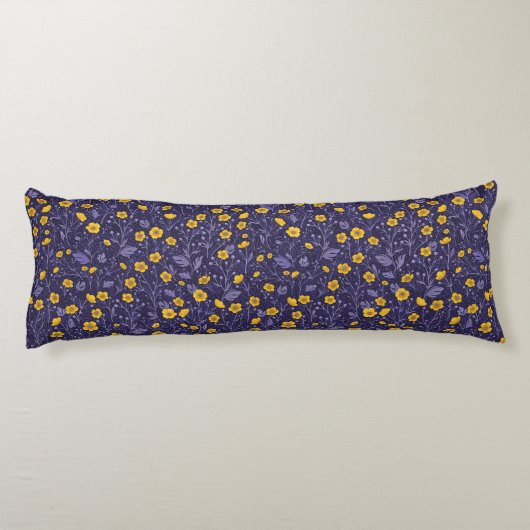 Buttercups, geel en violet lichaamskussen (Achterkant)