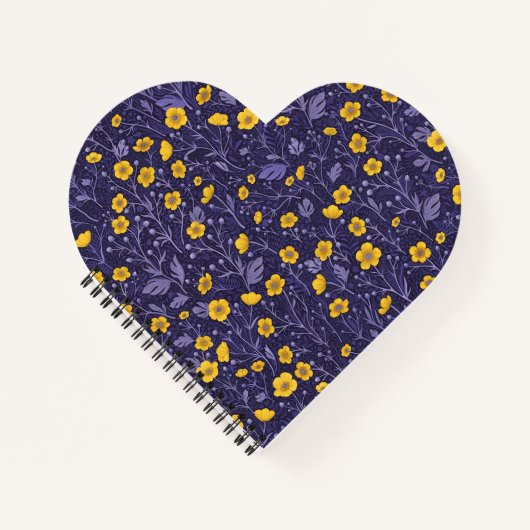 Buttercups, geel en violet notitieboek (Voorkant)