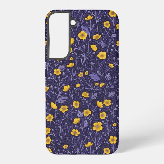 Buttercups, geel en violet samsung galaxy hoesje (Achterkant)