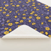 Buttercups, geel en violet sherpa deken (3/4)