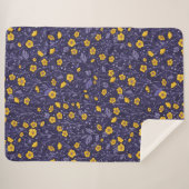 Buttercups, geel en violet sherpa deken (Voorkant (horizontaal))