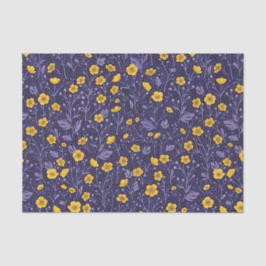 Buttercups, geel en violet tissuepapier (Voorkant)
