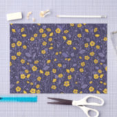 Buttercups, geel en violet tissuepapier (Craft)