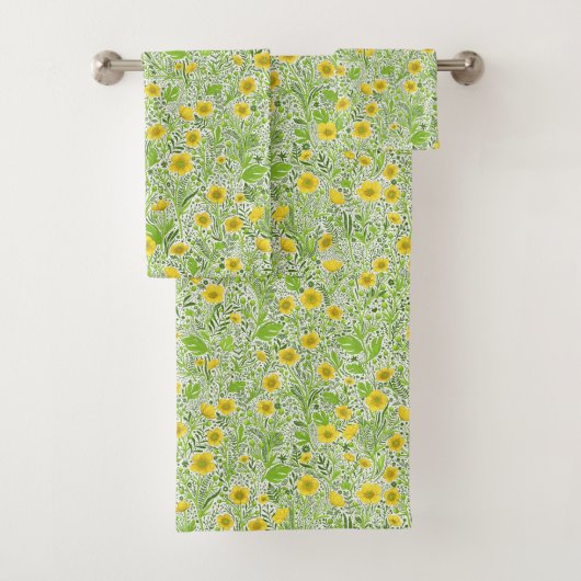 Buttercups op wit bad handdoek (Insitu)