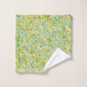 Buttercups op wit bad handdoek (Wasdoekje)