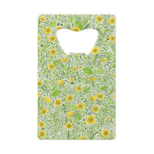 Buttercups op wit creditkaart flessenopener