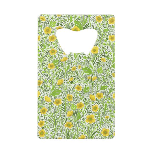 Buttercups op wit creditkaart flessenopener (Voorkant)