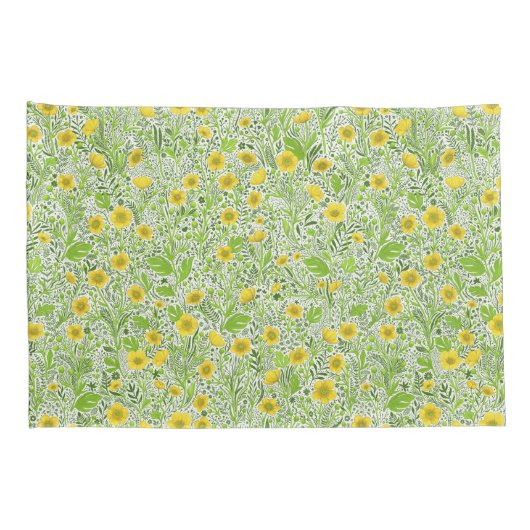 Buttercups op wit kussensloop (Achterkant-Rechts)