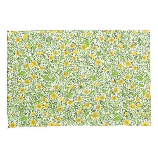 Buttercups op wit kussensloop (Voorkant-Rechts)