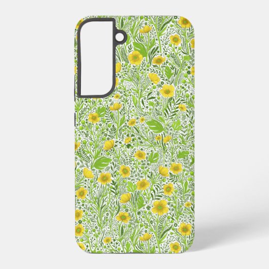 Buttercups op wit samsung galaxy hoesje (Achterkant)