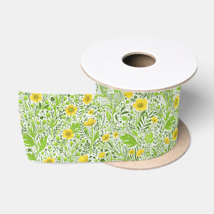 Buttercups op wit satijnen lint