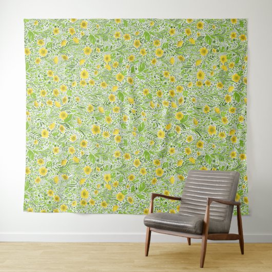 Buttercups op wit wandkleed (In Situ (horizontaal))