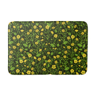 Buttercups op zwart badmat