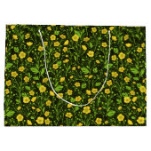 Buttercups op zwart groot cadeauzakje (Achterkant)