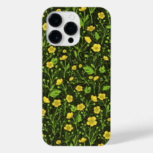 Buttercups op zwart iPhone 14 pro max hoesje