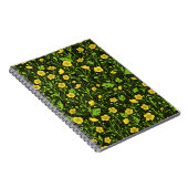 Buttercups op zwart notitieboek (Rechterzijde)