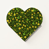 Buttercups op zwart notitieboek (Achterkant)