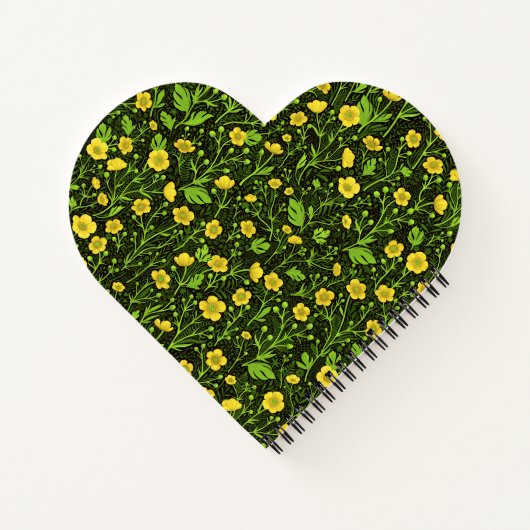 Buttercups op zwart notitieboek (Achterkant)