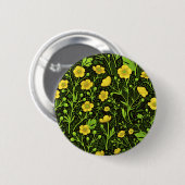 Buttercups op zwart ronde button 5,7 cm (Voorkant /achterkant)