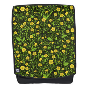 Buttercups op zwart rugtassen
