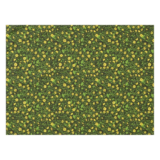 Buttercups op zwart tafelkleed (Voorkant (Horizontaal))