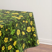 Buttercups op zwart tafelkleed (Voorbeeld)