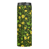 Buttercups op zwart thermosbeker (Achterkant)