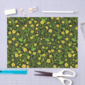 Buttercups op zwart tissuepapier (Craft)