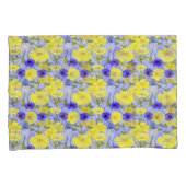 Buttercups, Paardebloem Puffballs Blauw Cornflower Kussensloop (Voorkant-Rechts)