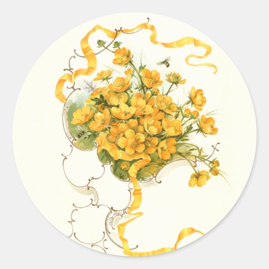 Buttercups Ronde Sticker (Voorkant)