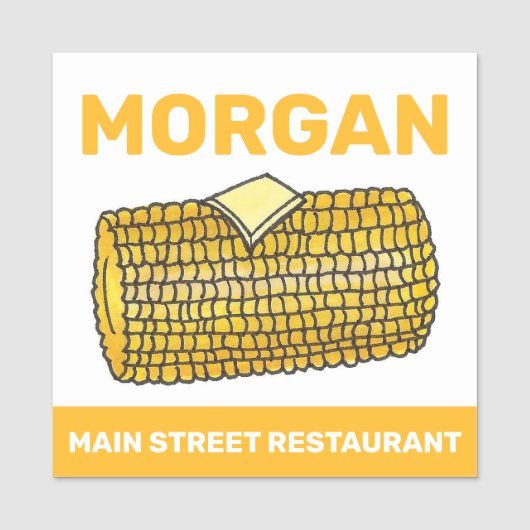 Buttered Corn op Cob Picnic BBQ Restaurant Naamplaatje (Voorkant)