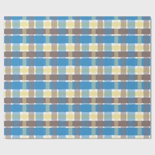 Buttered Popcorn Coffee Brown Sonic Blue Pset Cadeaupapier (Vlak)