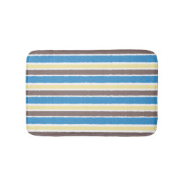 Buttered Popcorn Coffee Brown Sonic Blue Stripes Badmat