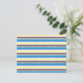 Buttered Popcorn Coffee Brown Sonic Blue Stripes Briefkaart (Staand voorkant)