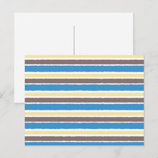Buttered Popcorn Coffee Brown Sonic Blue Stripes Briefkaart (Voorkant / Achterkant)