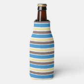 Buttered Popcorn Coffee Brown Sonic Blue Stripes Flesjeskoeler (Fles Voorkant)