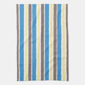 Buttered Popcorn Coffee Brown Sonic Blue Stripes Theedoek (Verticaal)