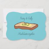 Buttered Toast Casual Fun Bridal Shower Invitation Kaart (Voorkant)