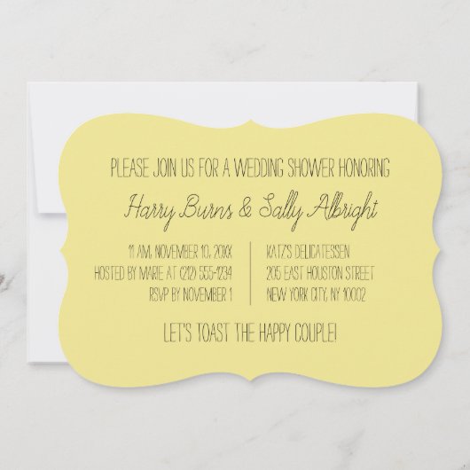 Buttered Toast Casual Fun Bridal Shower Invitation Kaart (Achterkant)