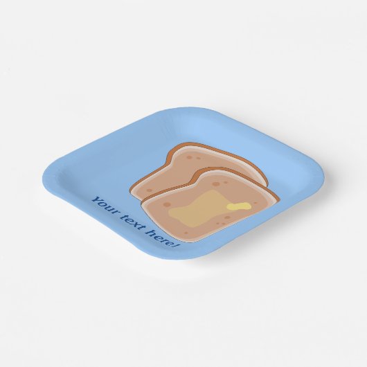 Buttered Toast grafisch plus uw douanetekst Papieren Bordje (Gebogen)