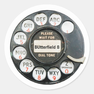 BUtterfield8, oude telefoonlijn, tekst bewerken Ronde Sticker