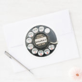 BUtterfield8, oude telefoonlijn, tekst bewerken Ronde Sticker (Envelop)