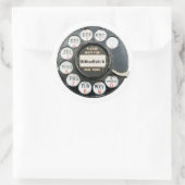 BUtterfield8, oude telefoonlijn, tekst bewerken Ronde Sticker (Tas)