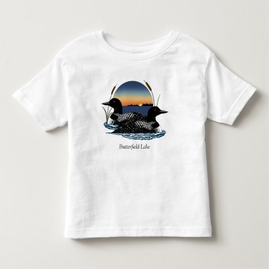 Butterfield Lake Loon Pair Kinder Shirts (Voorkant)